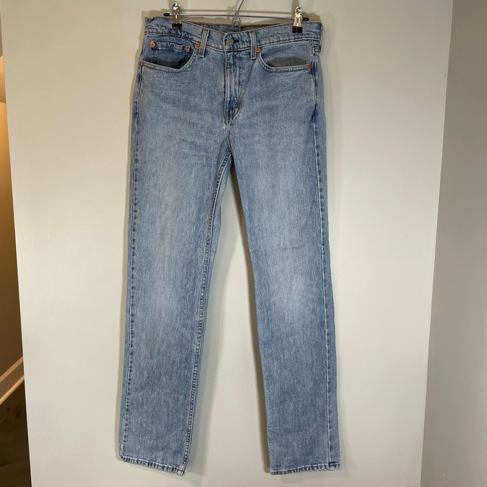 Levis 514 Mens Straight Fit Light Wash Blue Denim Jeans 32x34 Casual Comfort